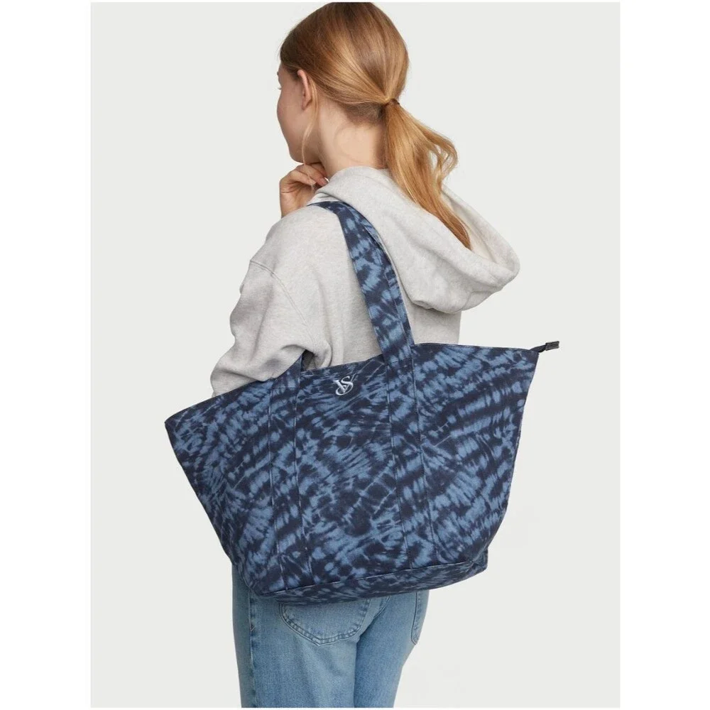 Victoria’s Secret XL Weekender Tote –Blue/Navy Tie-Dye Logo, Limited Edition NWT